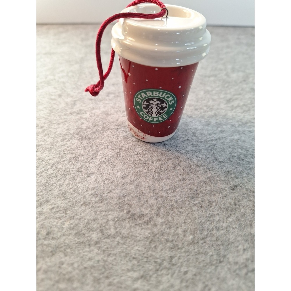 Collectible Starbucks 2007 Red Cup Ornament Ceramic
